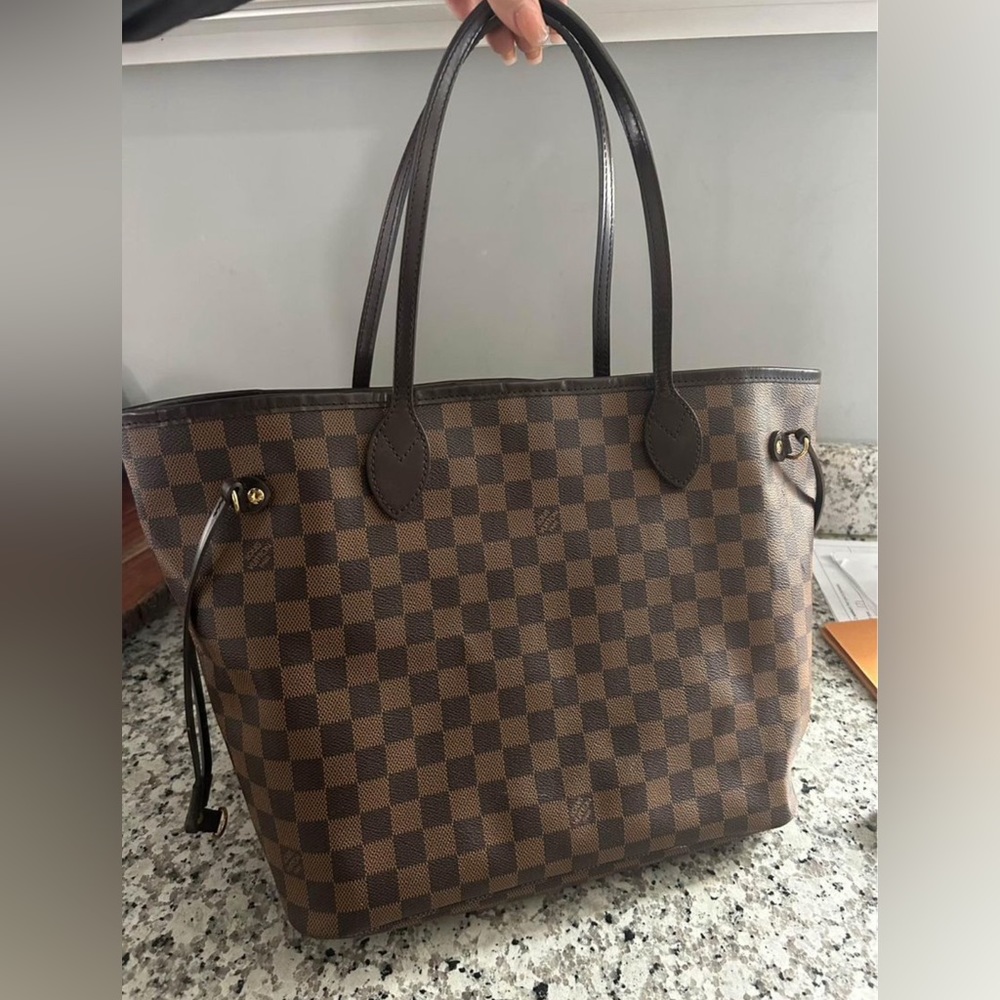 LOUIS VUITTON DAMIEN EBENE NEVERFULL & POUCH - Picture 2 of 4